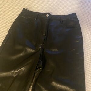 Aritzia Wilfred black leather pants